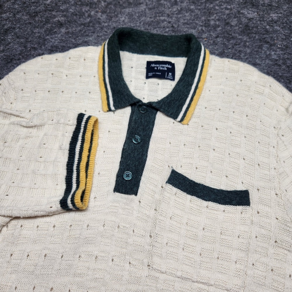 Abercrombie & Fitch Mens Short Sleeve Sweater Polo Collared Preppy Medium Tall